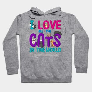 I Love All The Cats In The World Hoodie